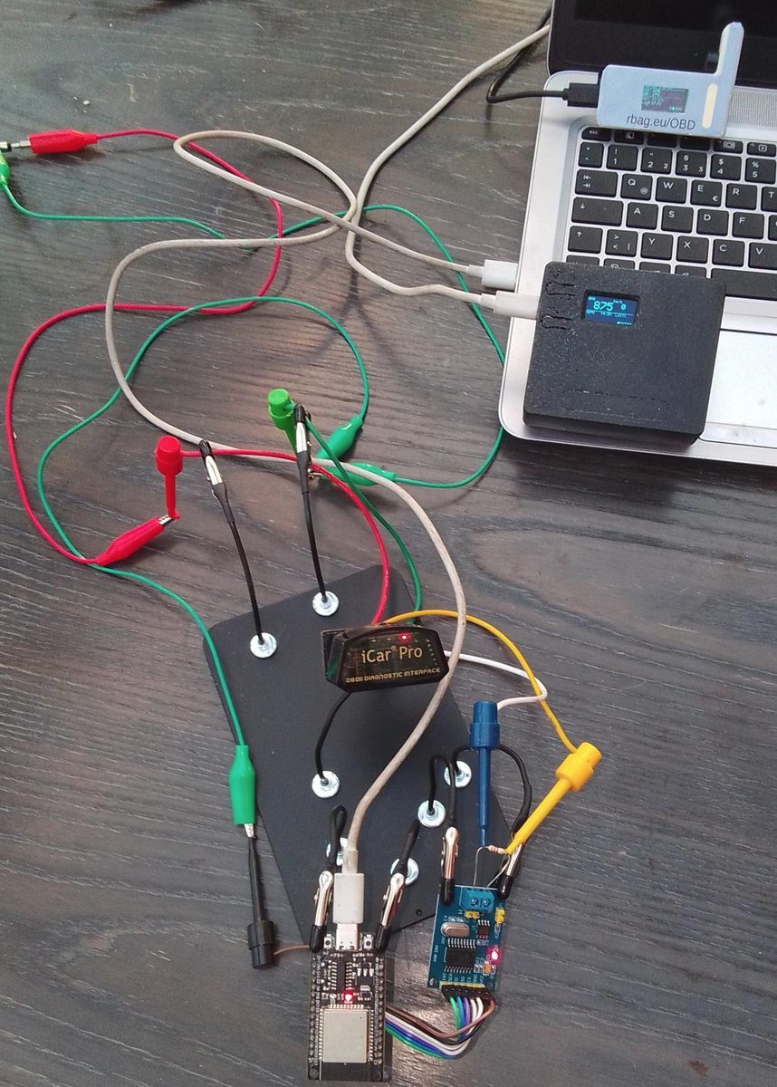 ESP32 + MCP2515 + Dongle Testaufbau