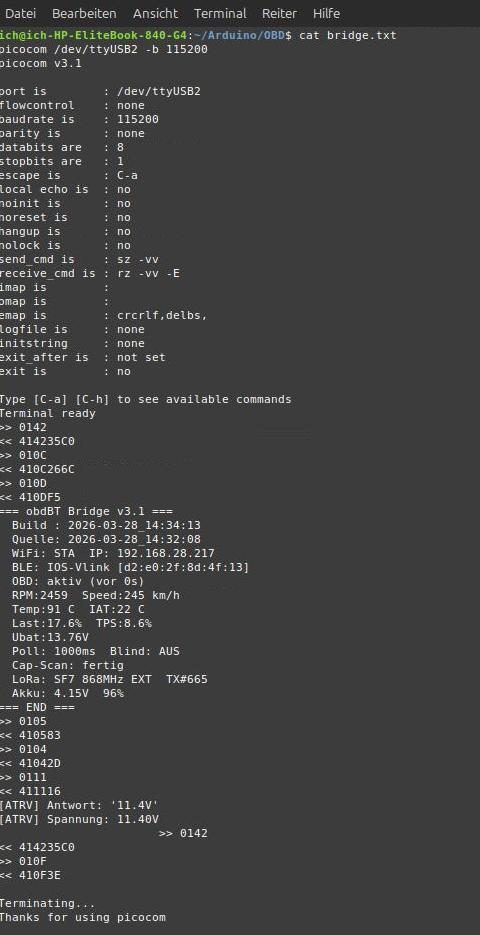 obd_bridge Serial-Monitor Terminal