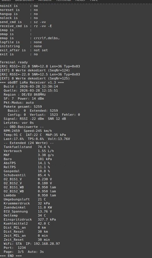 obd_lora_receiver Serial-Monitor Terminal